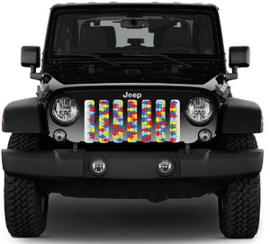 Autism Awareness puzzle Piece Jeep Grille Insert
