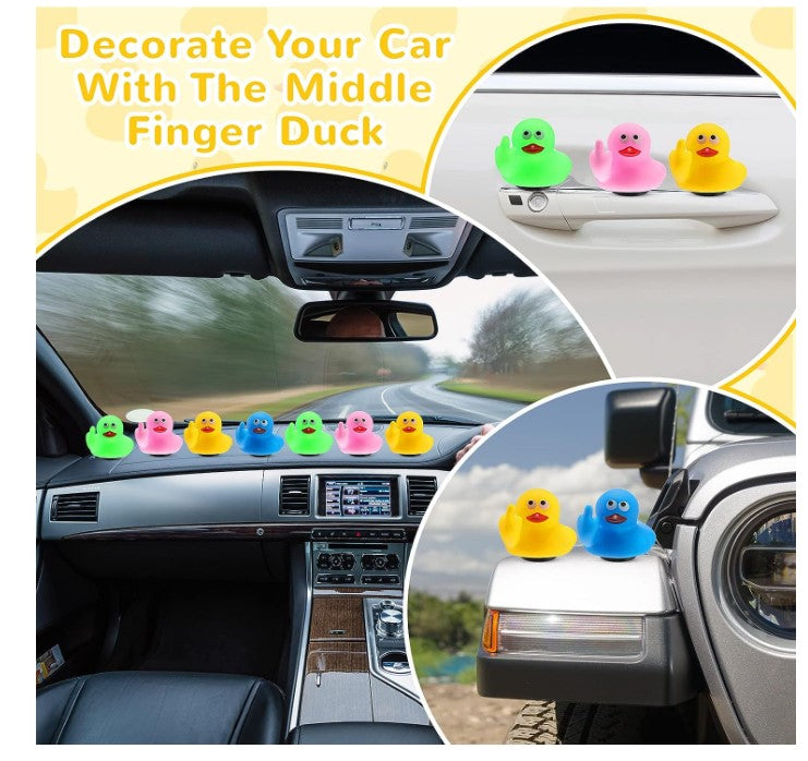 The Middle Finger Duck Naughty Duck Car Dashboard Decor Rubber Duck Bath  Toys 2X