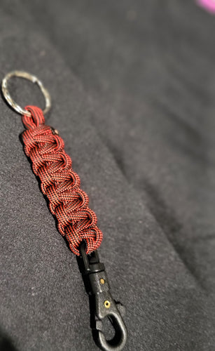 Paracord Key Chain- Solid Red & Black