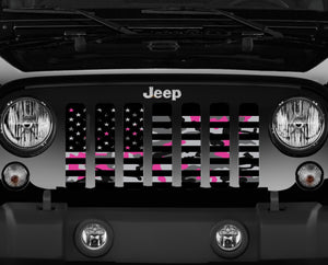 American Pink Camo Jeep Grille Insert