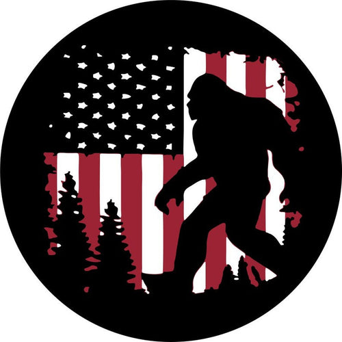 Bigfoot American Flag Spare Tire Cover