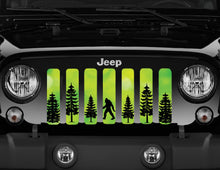 Bigfoot - Bright Green Background Jeep Grille Insert