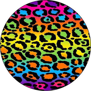 Leopard Cheetah Print Spots Neon Spare Tire Cover