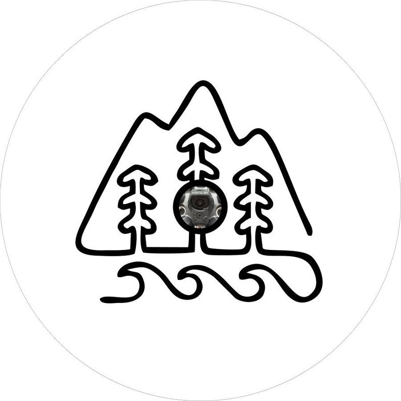 Mountains Near The Ocean White Spare Tire Cover – Dirty Acres
