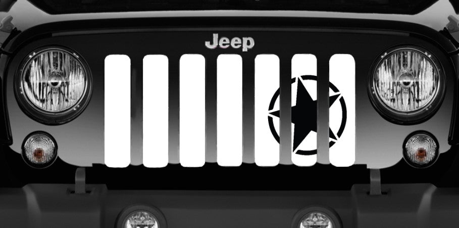 マイリトルテイラーオーダー受け付けページ Oscar Mike Black Star Grille Insert for Jeep | Dirty Acres