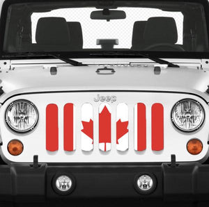 Jeep grille insert - Canada - red and white