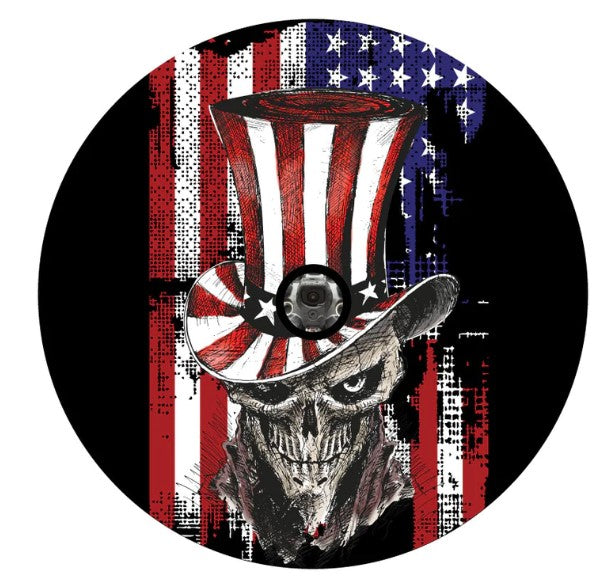 Patriot Skull American Flag Spare Tire Cover