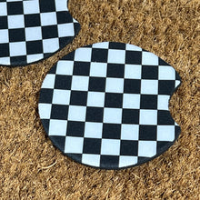 Checkerboard Black and White Car Coasters