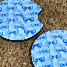 Blue Bows Car Coasters