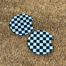 Checkerboard Black and White Car Coasters