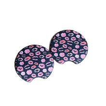 Pink Kisses Print Car Coasters