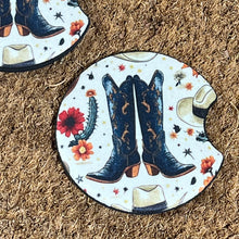 Cowgirl Boots Rodeo Car Coaster