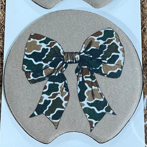 Camo Bows Car Coasters