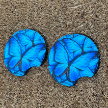 Blue Butterflies Car Coasters