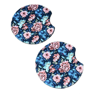 Navy Floral Car Coaster