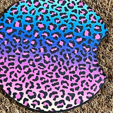 Rainbow Leopard Print Car Coaster