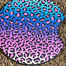 Rainbow Leopard Print Car Coaster