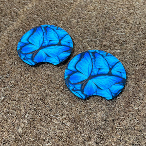 Blue Butterflies Car Coasters