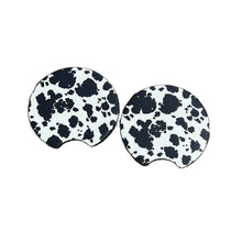 Cow Print Car Coasters