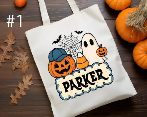 Custom Name Halloween Trick or Treat Bags
