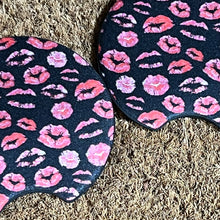 Pink Kisses Print Car Coasters