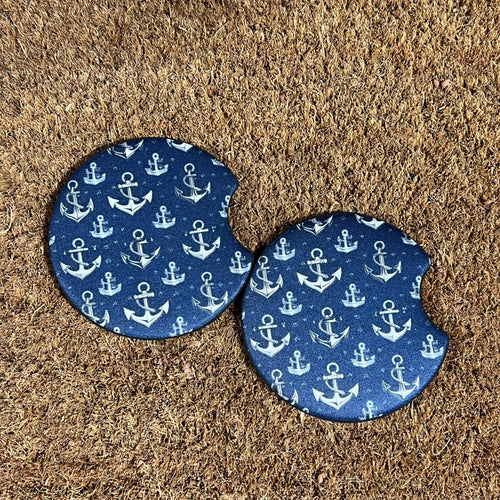 Nautical Anchors Car Coasters