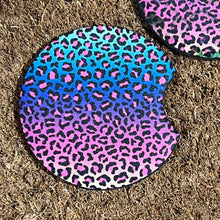 Rainbow Leopard Print Car Coaster