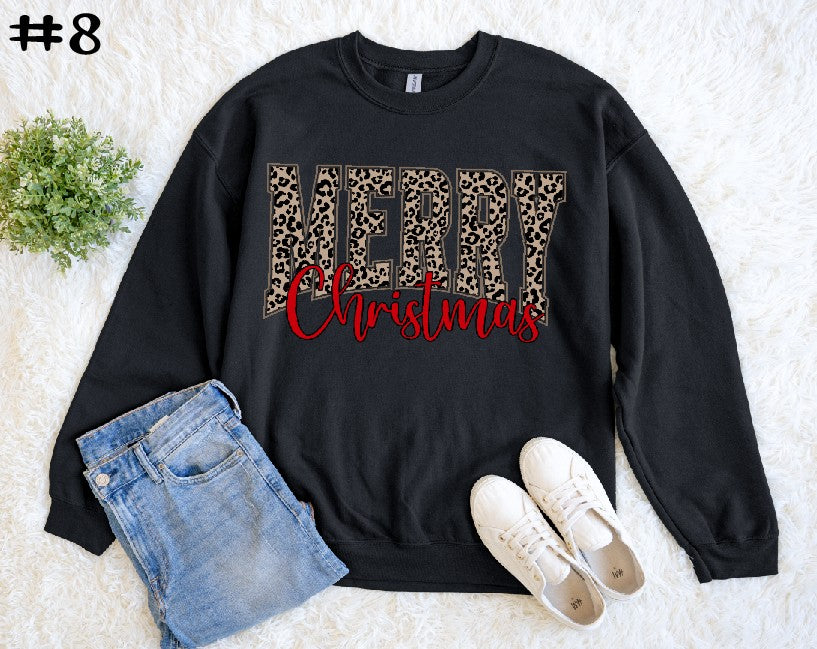 Merry Christmas Leopard Print Sweatshirt