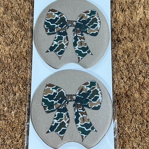 Camo Bows Car Coasters