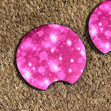 Bright Pink Glitz Car Coasters