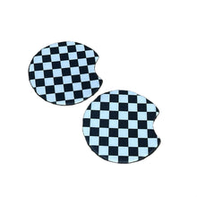 Checkerboard Black and White Car Coasters