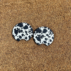 Cow Print Car Coasters