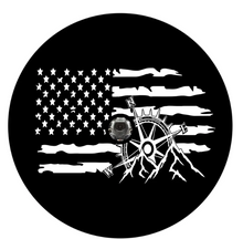 American Flag Compass & Mountains Spare Tire Cover