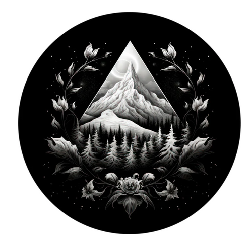 Artistic Floral Mountain Shaded Unique Spare Tire Cover