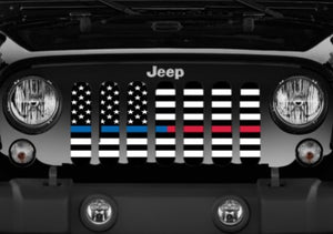 American Black and White Back the Blue and Red Grille Insert