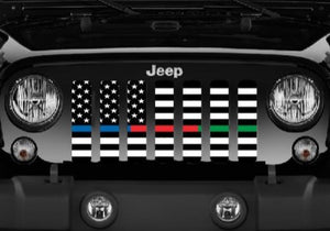 American Black and White Back the Blue, Red, Green Grille Insert