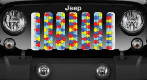 Autism Awareness puzzle Piece Jeep Grille Insert