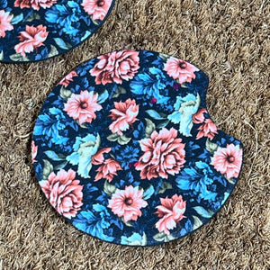 Navy Floral Car Coaster