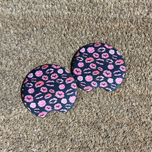 Pink Kisses Print Car Coasters