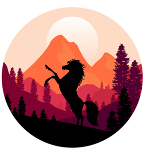 Beautiful Wild Mustang Horse Silhouette In Mountains Spare Tire Cover