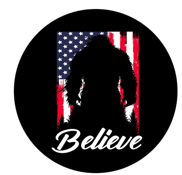 Bigfoot American Flag Believe Spare Tire Cover