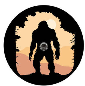 Bigfoot In The Mountains Spare Tire Cover