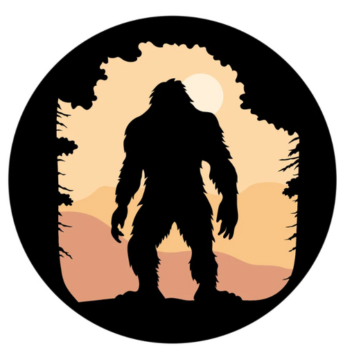 Bigfoot In The Mountains Spare Tire Cover