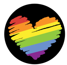 Black Rainbow Heart Pride Spare Tire Cover