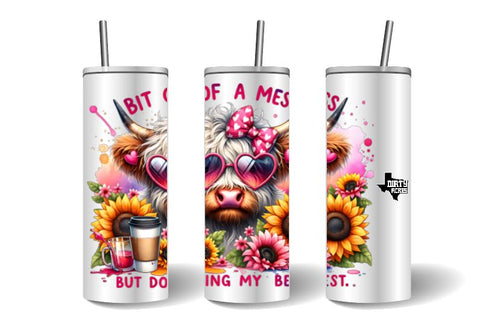 Bit of a Mess But Doing My Best 20 OZ Skinny Tumbler