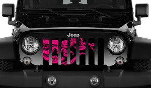 Black & Hot Pink Octopus Jeep Grille Insert
