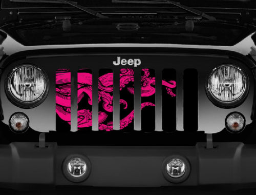 Black & Hot Pink Octopus Grille Insert