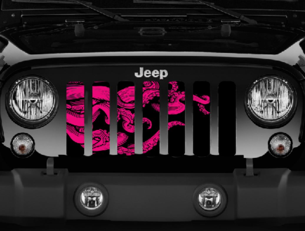 Black & Hot Pink Octopus Grille Insert