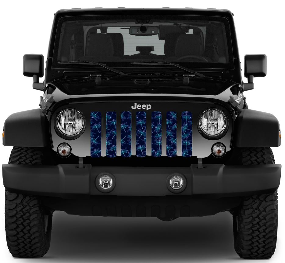 Blue Dragonflies Jeep Grille Insert