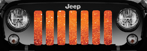 Bright Orange Fleck Print Jeep Grille Insert